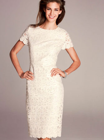  Čipkana bela haljina