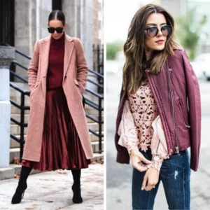  pastelno roze i burgundi