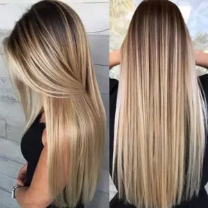  plava ravna balayage ili ombre pramenovi