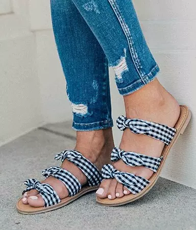  gingham print sandale